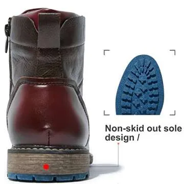 COTTIMO Combat Work Boots for Men - Brown Motorcycle Boots