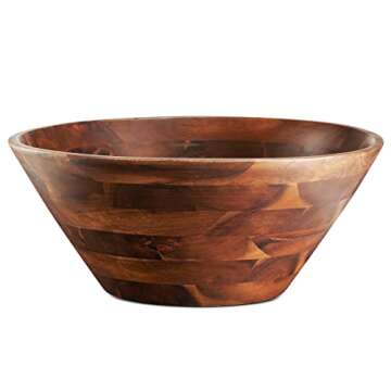 Table Concept Salad Bowl and Salad Servers Set, Acacia Wood Salad Bowls, Fruit Bowl, Serving Bowls, ...