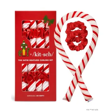 Elf x Kitsch Satin Overnight Curling Set - Heatless Hair Rollers for Soft Curls, Curling Rod Headban...