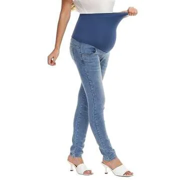 HOFISH Women's Support Skinny Jeans for Pregnancy Comfort