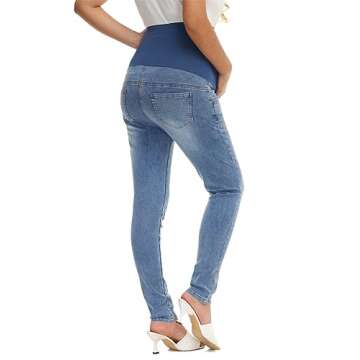 HOFISH Women's Support Skinny Jeans for Pregnancy Comfort