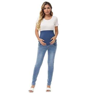 HOFISH Women's Support Skinny Jeans for Pregnancy Comfort