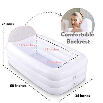 HIWENA Inflatable Portable Bathtub for Home and Travel