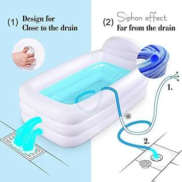 HIWENA Inflatable Portable Bathtub for Home and Travel