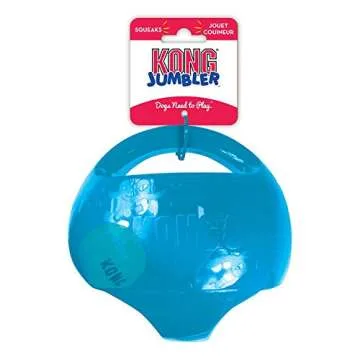 KONG Jumbler Ball - Interactive Dog Toy for Dog & Puppy Playtime - Fetch Toy with Tennis Ball - Dog Supplies for Engaging Play - for Medium/Large Dogs - Assorted Colors
