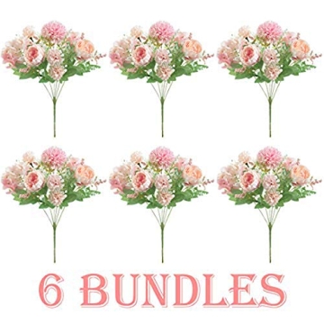 6 Pack Artificial Flowers for Home Office Wedding Decor