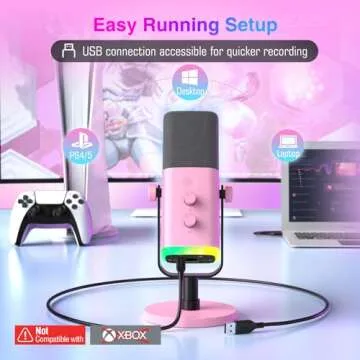 FIFINE AM8 Pink USB/XLR Microphone for Streaming and Gaming