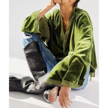 R.Vivimos Women's Comfortable Velvet Casual Jacket - Chic Fall Style