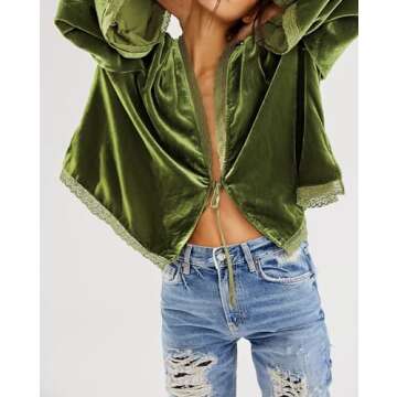R.Vivimos Fall Velvet Jacket for Women - Casual Charm