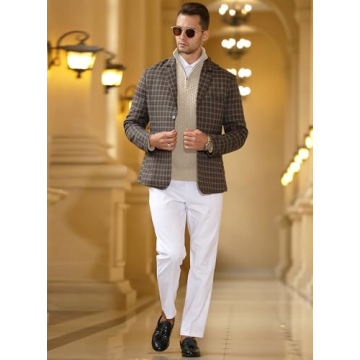 Zaitun Men's Quarter Zip Sweaters Polo Zip Up Pullover Waffle Knit Mock Neck Turtleneck Khaki