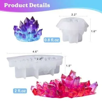 LET'S RESIN Crystal Cluster Resin Molds, Large and Small Size Crystal Shape Silicone Molds for Resin...