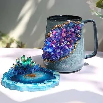 LET'S RESIN Crystal Cluster Resin Molds, Large and Small Size Crystal Shape Silicone Molds for Resin, Quartz Epoxy Resin Molds for Resin Crafts, DIY Crystal Heal Stone, Home Craft Decor