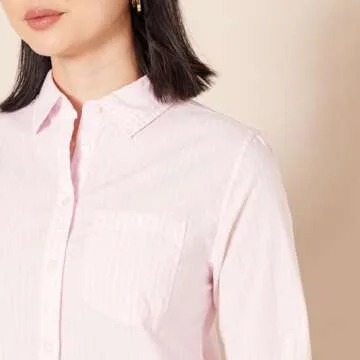 Stylish and Comfortable Women's Pink Stripe Poplin Shirt