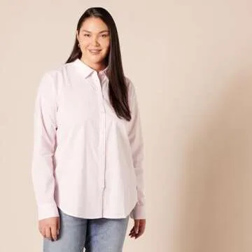 Stylish and Comfortable Women's Pink Stripe Poplin Shirt