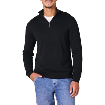 Amazon Essentials Men's 100% Cotton Quarter-Zip Sweater - Comfort & Style
