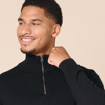 Men's 100% Cotton Quarter-Zip Sweater - Amazon Essentials