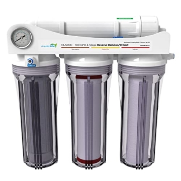 Aquatic Life 4-Stage Reverse Osmosis Deionization Water Filter System RO/DI Filtration Unit with Car...