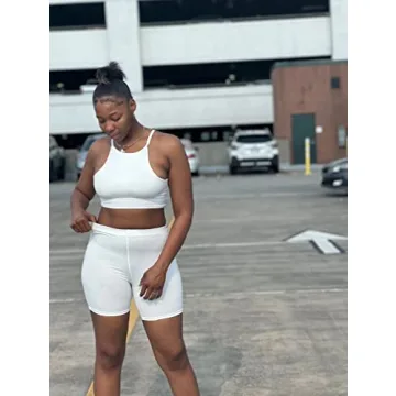 BEAGIMEG Women’s 2 Pieces Sexy Halter Top and Shorts