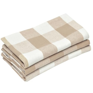 Beige Kitchen Towels 100% Cotton Dish Towels | Hand Towel for Kitchen | Tea Towels Cloth | Buffalo C...
