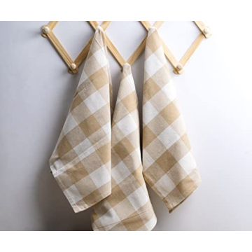 Shop Elegant Beige Cotton Kitchen Towels Set of 3 | 18x28