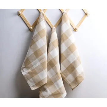 Shop Elegant Beige Cotton Kitchen Towels Set of 3 | 18x28