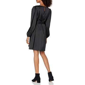 The Drop Women's @shopdandy Belted Silky Stretch Dress, Black, XL