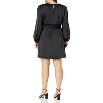 The Drop Women's @shopdandy Belted Silky Stretch Dress, Black, XL