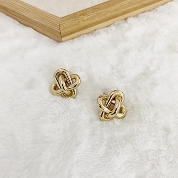 Obidos 14K Gold Plated Love Knot Stud Earrings | Gold Earrings for Women