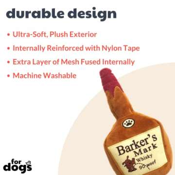 Huxley & Kent for Dogs | Barker's Mark (Small) | Funny Dog Toy | Power Plush Dog Toy with Squeaker |...