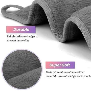 HealAge Makeup Remover Cloth Pack of 8, Soft Microfiber Makeup Remover Towels,13x7 inch Reusable Fac...