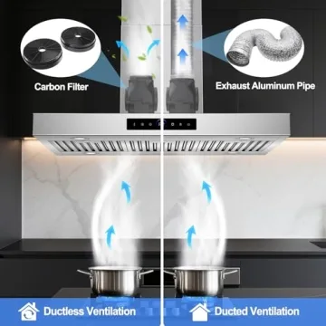 36 inch Kitchen Island Range Hood with Gesture Control