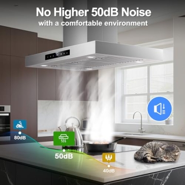 36 inch Kitchen Island Range Hood with Gesture Control