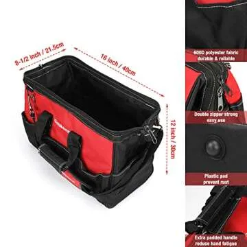 Goldblatt 12PC Masonry Hand Tool Set Organized in Tool Bag - Philadelphia/Pointing/Margin/Tuck Pointing Trowel, Skate Wheel Joint Raker, Convex Brick Jointer, String Line & Jag-clamp, Masonry Brush