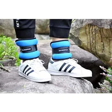 Fitvids Fully Adjustable Ankle Wrist Arm Leg Weights, 3 lbs each (6-lb pair), Gray