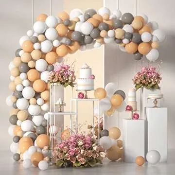 Ponamfo White Balloon Arch Kit - 100Pcs 18"+12"+5" Pastel White Balloons Different Size as Birthday Balloons Gender Reveal Balloons Baby Shower Balloons Wedding Anniversary Bridal Shower Party