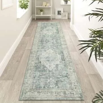 Stylish Livebox Sage Green Non-Slip Runner Rug 2.5x8