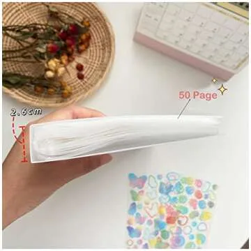 YOAVIP 4.8 x 9.6 Large Clear Storage Book for Planner Scrapbook Stickers Organizer Binder 50 Page
