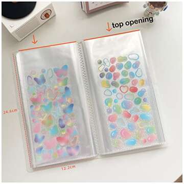 YOAVIP 4.8 x 9.6 Large Clear Storage Book for Planner Scrapbook Stickers Organizer Binder 50 Page