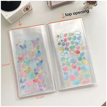 YOAVIP 4.8 x 9.6 Large Clear Storage Book for Planner Scrapbook Stickers Organizer Binder 50 Page