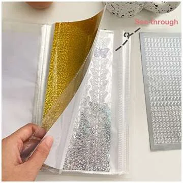 YOAVIP 4.8 x 9.6 Large Clear Storage Book for Planner Scrapbook Stickers Organizer Binder 50 Page