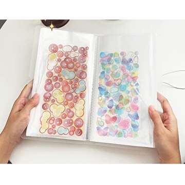 YOAVIP 4.8 x 9.6 Large Clear Storage Book for Planner Scrapbook Stickers Organizer Binder 50 Page