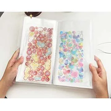 YOAVIP 4.8 x 9.6 Large Clear Storage Book for Planner Scrapbook Stickers Organizer Binder 50 Page