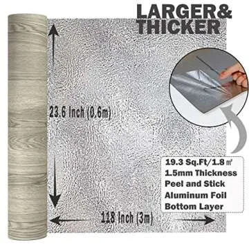 Oxdigi Peel and Stick Vinyl Flooring Roll 23"x 118"/19 Sq.Ft, Thicken Self Adhesive Vinyl Floor Tile...