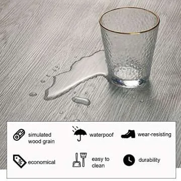 Oxdigi Peel and Stick Vinyl Flooring Roll 23"x 118"/19 Sq.Ft, Thicken Self Adhesive Vinyl Floor Tiles Wood Plank Flooring Waterproof Wear-Resistant for Any Room, Easy DIY Floor Coverings, Gray Maroon