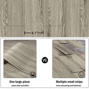 Oxdigi Peel and Stick Vinyl Flooring Roll 23"x 118"/19 Sq.Ft, Thicken Self Adhesive Vinyl Floor Tiles Wood Plank Flooring Waterproof Wear-Resistant for Any Room, Easy DIY Floor Coverings, Gray Maroon