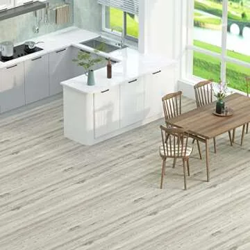 Oxdigi Peel and Stick Vinyl Flooring Roll 23"x 118"/19 Sq.Ft, Thicken Self Adhesive Vinyl Floor Tiles Wood Plank Flooring Waterproof Wear-Resistant for Any Room, Easy DIY Floor Coverings, Gray Maroon