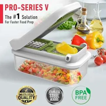 Mueller Pro-Series V Blade Veggie Chopper - Ultimate Kitchen Tool for Effortless Meal Prep