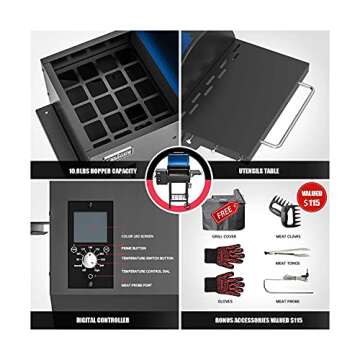 ASMOKE AS500N-1 Pellet Grill - 465 sq in Smoking Power