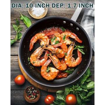 Cooks Standard Nonstick Frying Pan 10-Inch, Heavy Duty Skillet Pan, Professional Aluminum Omelette P...