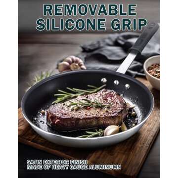 Cooks Standard Nonstick Frying Pan 10-Inch, Heavy Duty Skillet Pan, Professional Aluminum Omelette Pan,Metalic